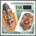 Colnect-3128-310-Sepik-and-Maori-Kororu-masks---surcharged.jpg