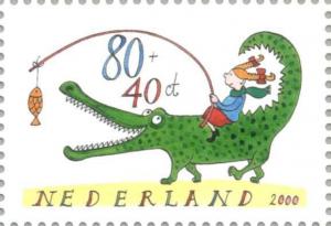 Colnect-181-702-Girl-on-a-crocodile.jpg