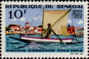 Colnect-1990-845-Sailed-Pirogue-Gor-eacute-e-Island.jpg