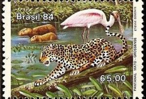 Colnect-2898-634-Capybara-Roseate-Spoonbill-Jaguar.jpg