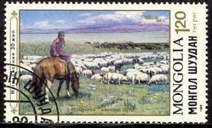 Colnect-1081-035-Sheep-shepherd-girl-on-horse.jpg