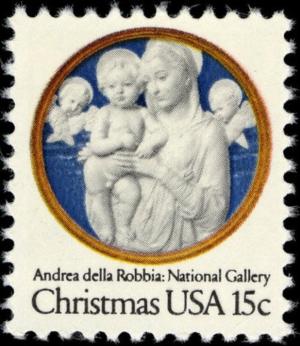 Colnect-3495-320-Madonna-an-Child-with-Cherubim-by-Andrea-della-Robbia.jpg