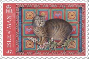 Colnect-4605-745-Manx-Tabby-with-Mugwort-on-a-Mugwort-Quilt.jpg