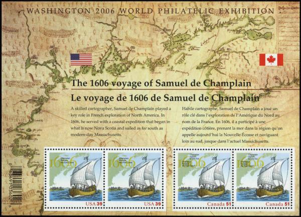 Colnect-2996-824-Champlain-surveys-the-East-Coast-1606-souvenir-sheet.jpg