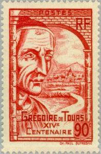 Colnect-143-242-Gregoire-de-Tours-fourteenth-centenary.jpg