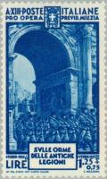 Colnect-167-517-Parade-of-MVSN-under-the-arch-of-Constantine.jpg