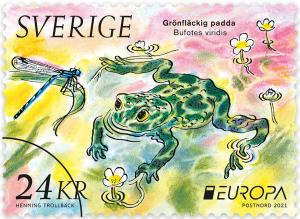 Colnect-7616-061-Europa-CEPT-2021-European-Green-Toad-Bufotes-viridis.jpg