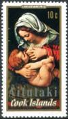 Colnect-3150-572-Madonna-of-the-Green-Cushion-by-Andrea-Solari-optd-Aitutaki.jpg