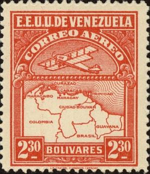 Colnect-2803-265-Map-of-Venezuela-First-Series.jpg