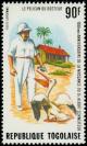 Colnect-5561-176-Dr-Albert-Schweitzer-with-Pink-backed-Pelican-Pelecanus-ru.jpg