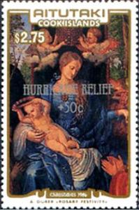 Colnect-3462-237-Madonna-of-the-Rosary-1506-by-Albrecht-D%C3%BCrer-surcharged.jpg