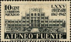 Colnect-3877-971-75th-Anniversary-of-Ateneo--Fuente--1867%7E1942.jpg