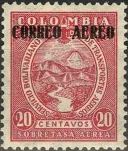 Colnect-2717-450-Magdalena-River-and-Tolima-Volcano-Overprinted.jpg