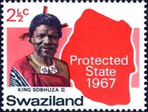 Colnect-2906-229-King-Sobhuza-II-and-map-of-Swaziland.jpg