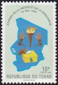 Colnect-4000-717-Map-torch-broken-chain-ballot-box.jpg