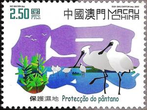 Colnect-1573-474-Protection-of-Birds---Black-faced-Spoonbill-Platalea-minor.jpg