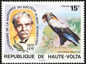 Colnect-1748-737-Albert-Schweitzer-and-Bateleur-Eagle-Terathopius-ecaudatus.jpg