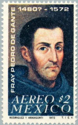 Colnect-2660-253-400-Anniversary-of-the-Death-of-Fray-Pedro-de-Gante-1480---.jpg