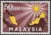 Colnect-1110-091-Map-of-Malaysia--amp--star-with-14-beams-symbolising-union.jpg