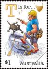 Colnect-3486-276-T-is-for-Tasmania-map-Tasmanian-devil-tradesman-in-tinnie.jpg